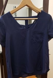 Navy Blouse w/ Amazing Cutout Back